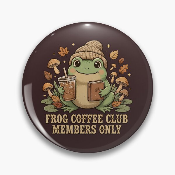 Item preview, Frog Coffee Club Members Only - Cute Frog Reading Book Iced Coffee Cottagecore designed and sold by PrettyCrypt.