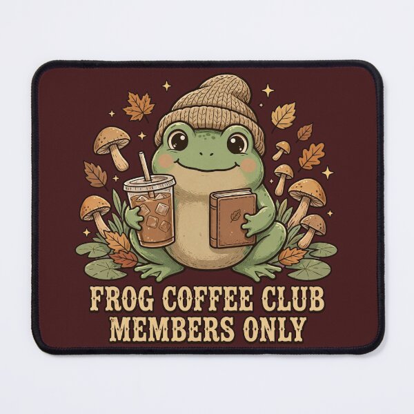 Item preview, Frog Coffee Club Members Only - Cute Frog Reading Book Iced Coffee Cottagecore designed and sold by PrettyCrypt.