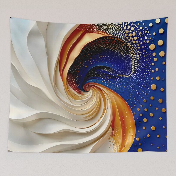 Item preview, Swirling Vortex of Color in Blue and Gold designed and sold by Vicky Brago-Mitchell®.