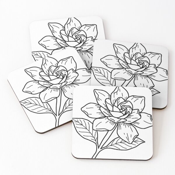 Item preview, Gardenia White Line Art Aesthetic - Minimalist Wedding Flower -  designed and sold by Rare Botanical .