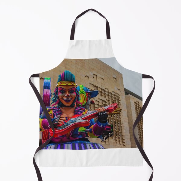 Item preview, Colorful Clown Parade Float Playing Guitar at Urban Carnival Festival in Front of Modern Building designed and sold by Nmallia.