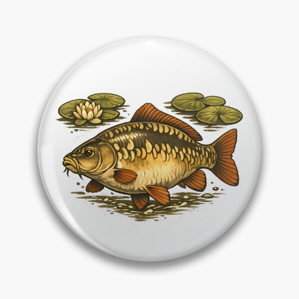 Item preview, Mirror carp next to water lilies designed and sold by Daily Quirk.