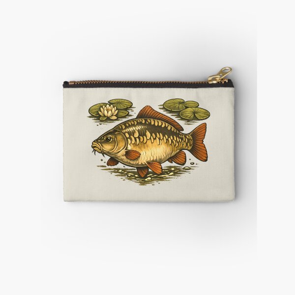 Item preview, Mirror carp next to water lilies designed and sold by Daily Quirk.