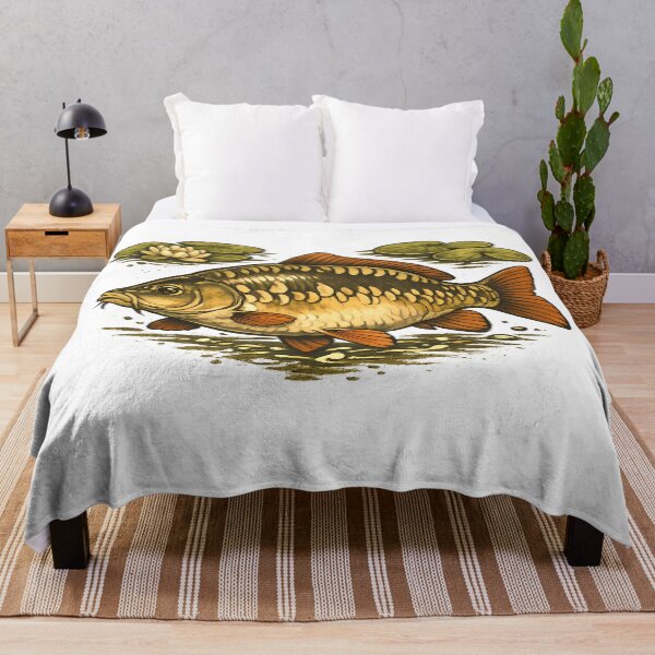Item preview, Mirror carp next to water lilies designed and sold by Daily Quirk.
