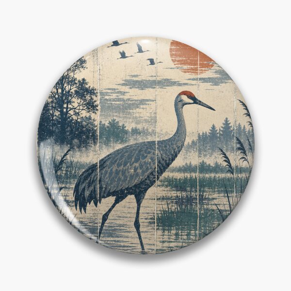 Item preview, Sandhill Crane in the Prairie Marsh Wild Bird Animal Portrait designed and sold by VisualArtsOasis.