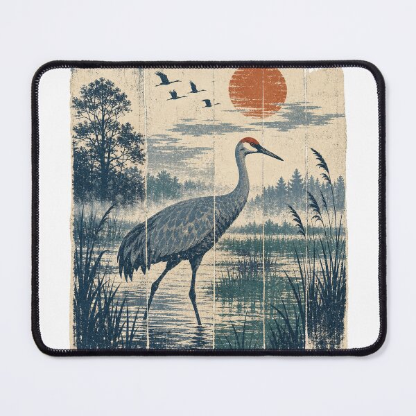 Item preview, Sandhill Crane in the Prairie Marsh Wild Bird Animal Portrait designed and sold by VisualArtsOasis.