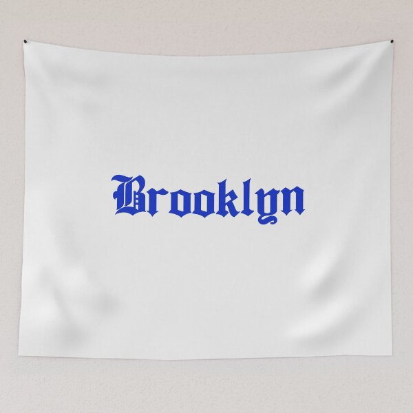 Item preview, Brooklyn in blue gothic text designed and sold by Hoods and Boros.