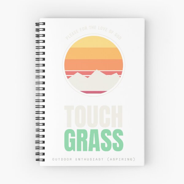 Item preview, Touch Grass - Retro Sun Badge (Light Print) designed and sold by besiwashere.
