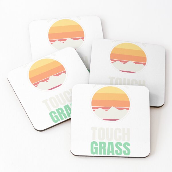 Item preview, Touch Grass - Retro Sun Badge (Light Print) designed and sold by besiwashere.