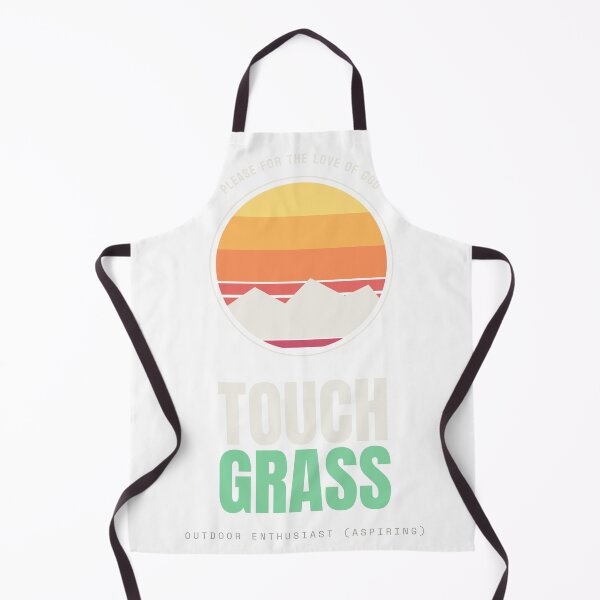 Item preview, Touch Grass - Retro Sun Badge (Light Print) designed and sold by besiwashere.