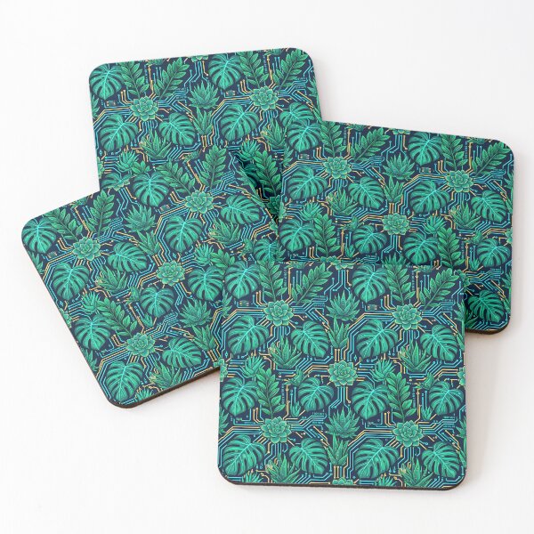 Item preview, Cyber Botanical Circuit Board Seamless Pattern Desk Mat designed and sold by ThirdShiftLab.