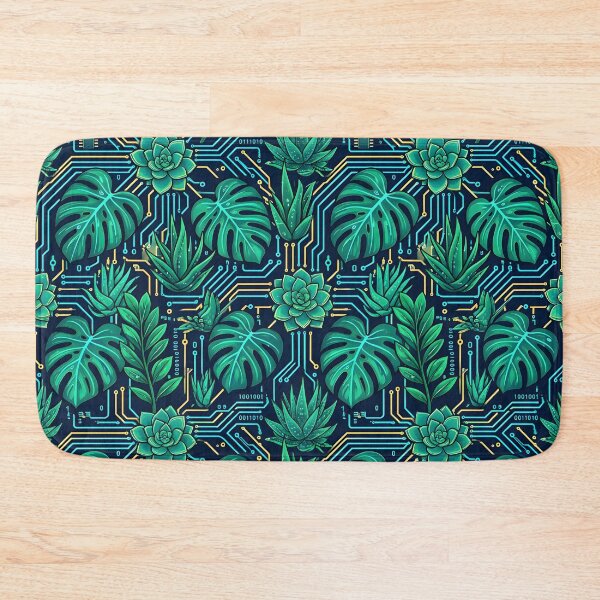 Item preview, Cyber Botanical Circuit Board Seamless Pattern Desk Mat designed and sold by ThirdShiftLab.