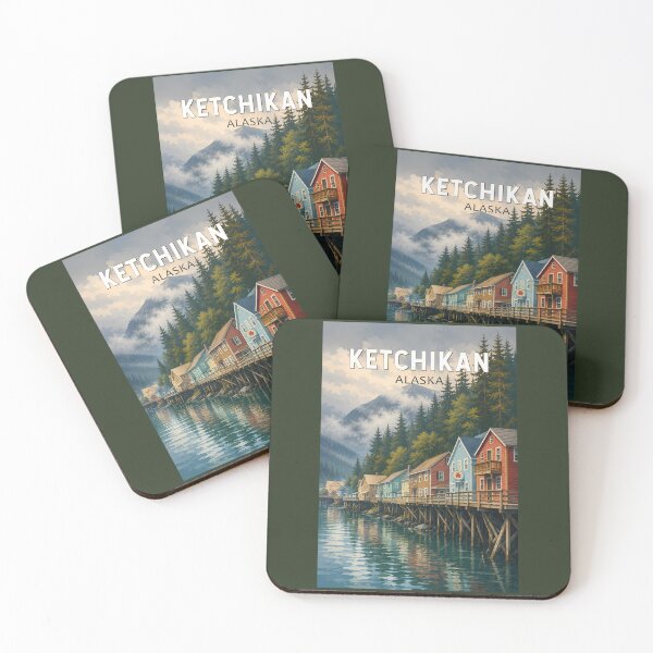 Item preview, Ketchikan Alaska Illustration Travel Art Vintage designed and sold by KrisSidDesigns.