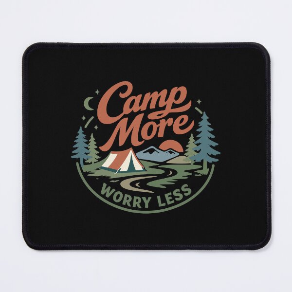 Item preview, Camp More Worry Less Tent & Nature – Outdoor Gift designed and sold by stylishdzign.