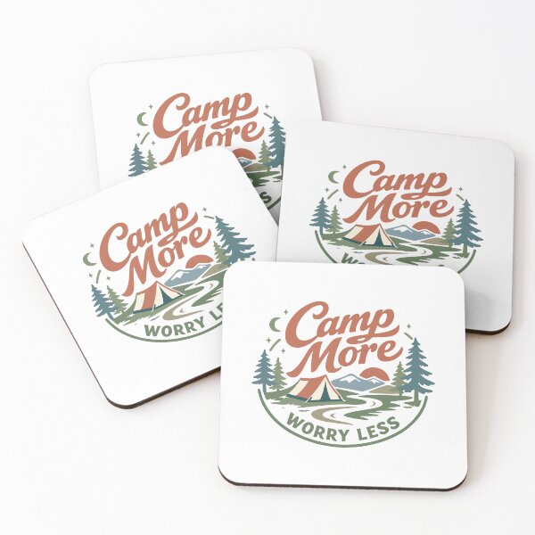 Item preview, Camp More Worry Less Tent & Nature – Outdoor Gift designed and sold by stylishdzign.