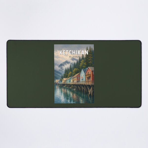 Item preview, Ketchikan Alaska Illustration Travel Art Vintage designed and sold by KrisSidDesigns.