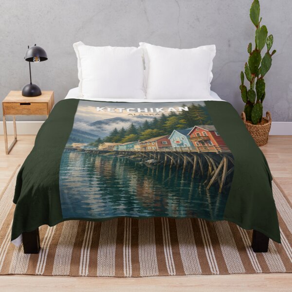 Item preview, Ketchikan Alaska Illustration Travel Art Vintage designed and sold by KrisSidDesigns.