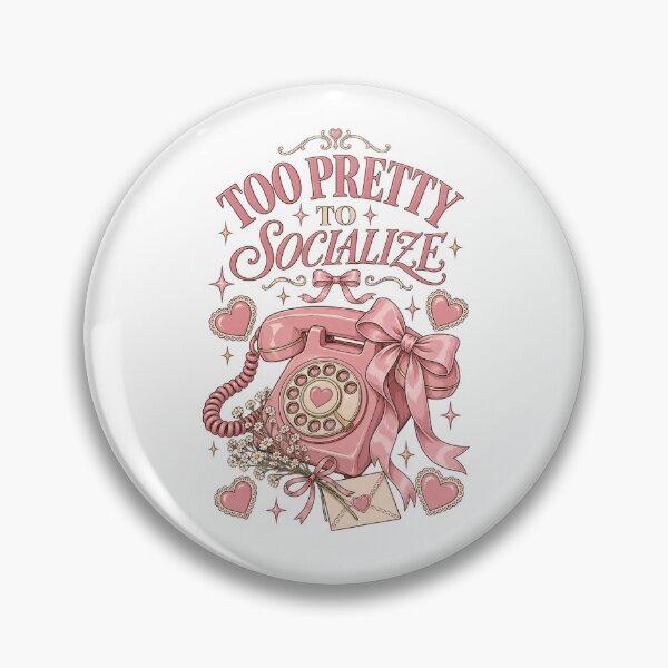 Item preview, Too Pretty to Socialize – Coquette Vintage Telephone designed and sold by AnteesocialTees.