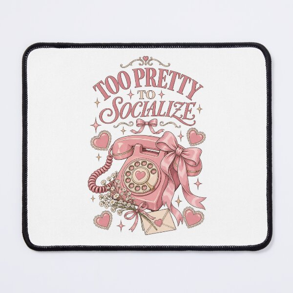 Item preview, Too Pretty to Socialize – Coquette Vintage Telephone designed and sold by AnteesocialTees.