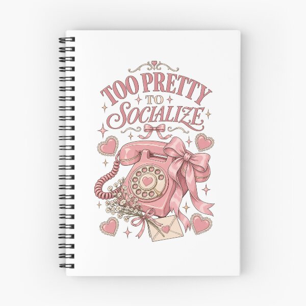 Item preview, Too Pretty to Socialize – Coquette Vintage Telephone designed and sold by AnteesocialTees.