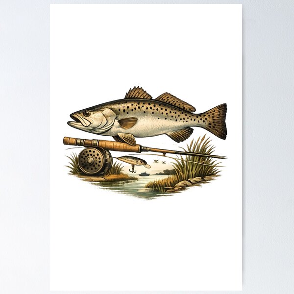 Item preview, Coastal marsh spotted trout designed and sold by Daily Quirk.