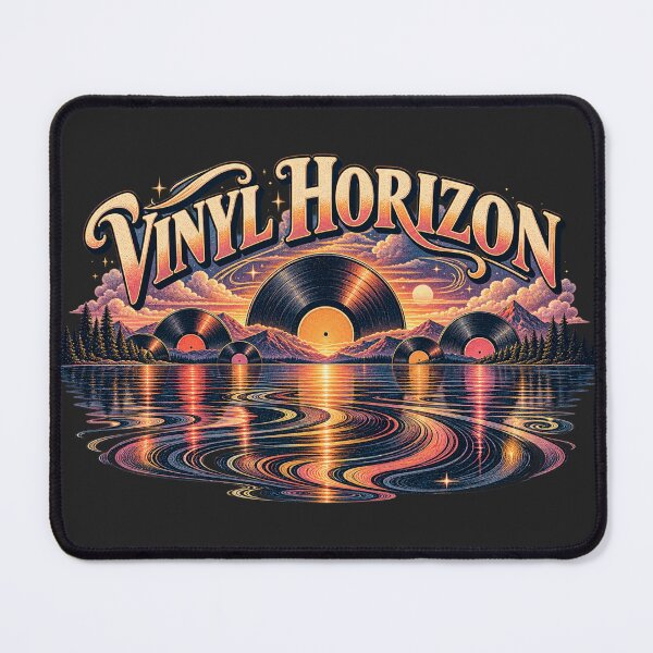 Item preview, Vinyl Horizon – Retro Record Lake Reflection designed and sold by Golden Era Studio.