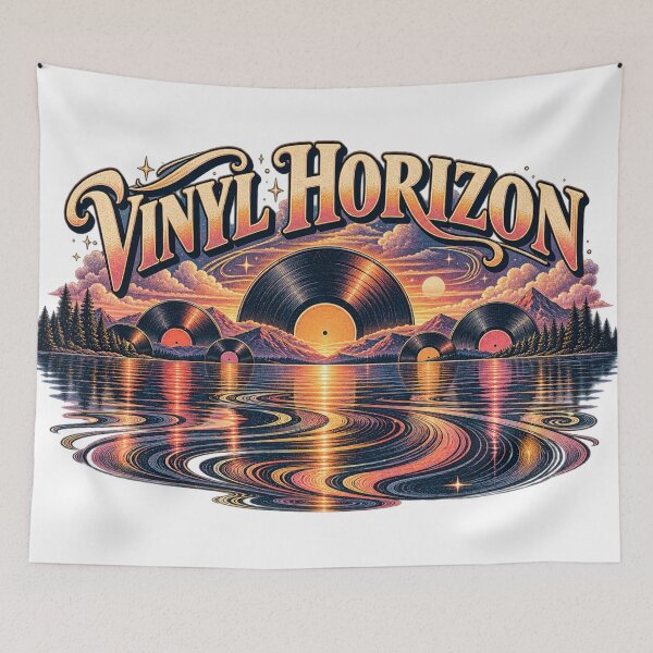 Item preview, Vinyl Horizon – Retro Record Lake Reflection designed and sold by Golden Era Studio.
