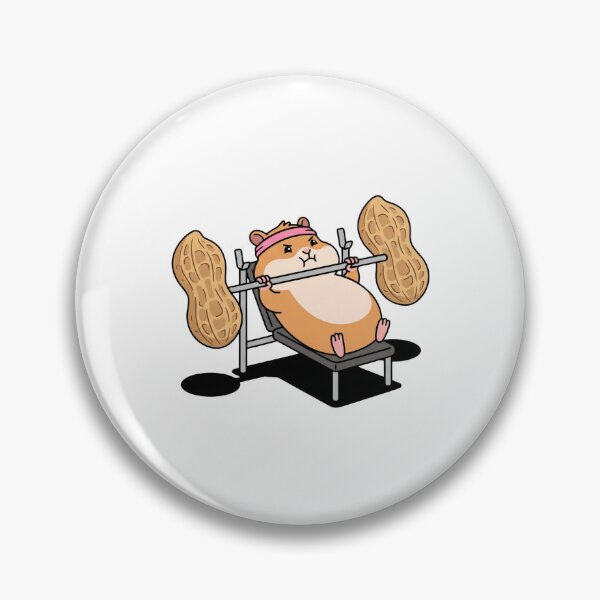 Item preview, Cute Hamster Bench Pressing Peanut Barbell Gym Art designed and sold by Rare By Hero.
