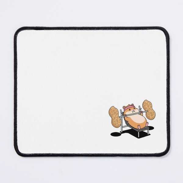 Item preview, Cute Hamster Bench Pressing Peanut Barbell Gym Art designed and sold by Rare By Hero.
