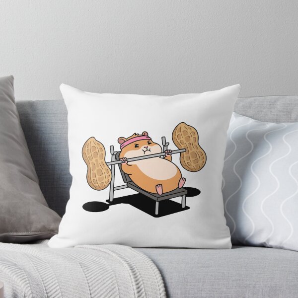 Item preview, Cute Hamster Bench Pressing Peanut Barbell Gym Art designed and sold by Rare By Hero.