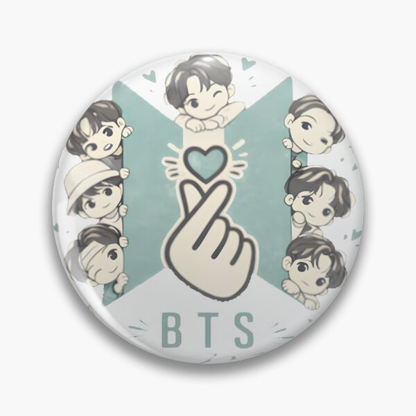 Item preview, Bts Chibi Cute Kpop Finger Heart designed and sold by Charles Elliott.