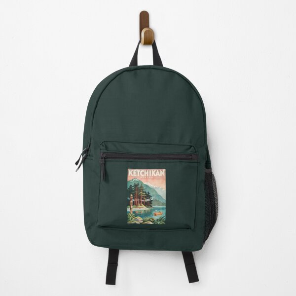 Item preview, Ketchikan Alaska River Illustration Travel Art Vintage designed and sold by KrisSidDesigns.