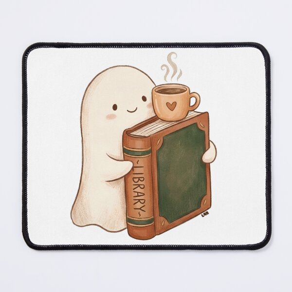 Item preview, Cozy Ghost Reading Book With Coffee designed and sold by L98-Studio.