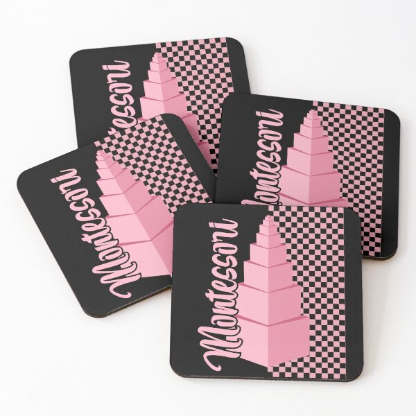 Item preview, Montessori Pink Tower Educator Gift | Sensorial Learning Material Art black designed and sold by TeyMank.