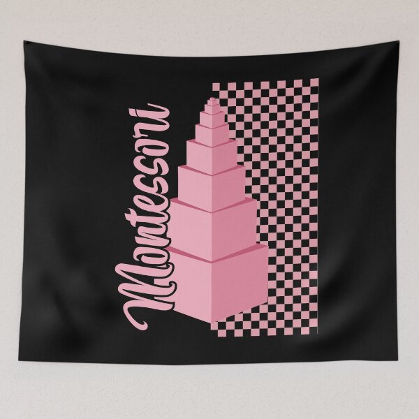 Item preview, Montessori Pink Tower Educator Gift | Sensorial Learning Material Art black designed and sold by TeyMank.