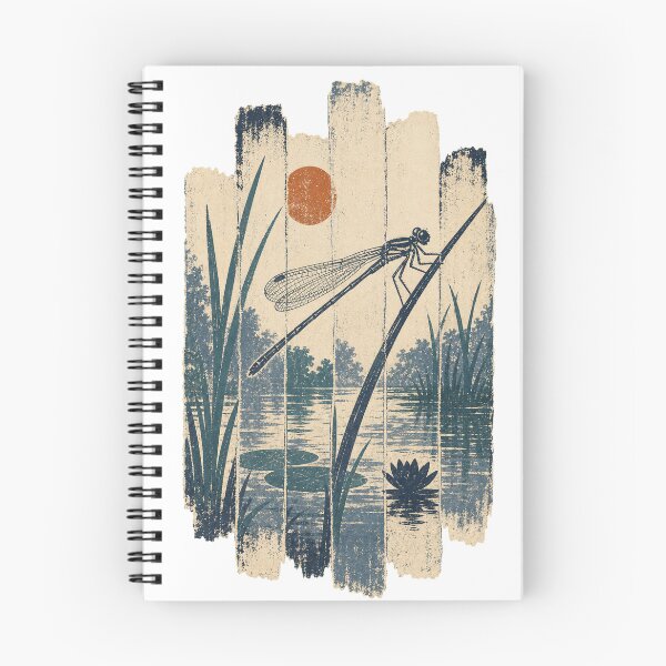 Item preview, Damselfly in the Pond Reeds Wild Animal Nature Illustration designed and sold by VisualArtsOasis.