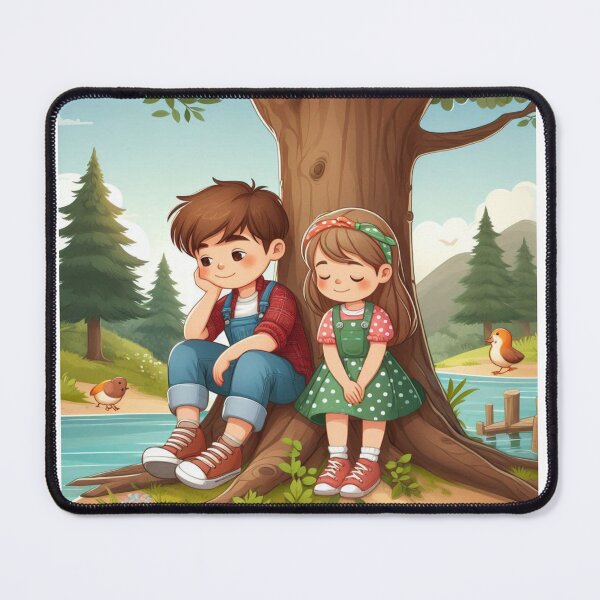 Item preview, Woodland Friends Forest Stream Cute Nature Illustration designed and sold by Prince Tripathi .