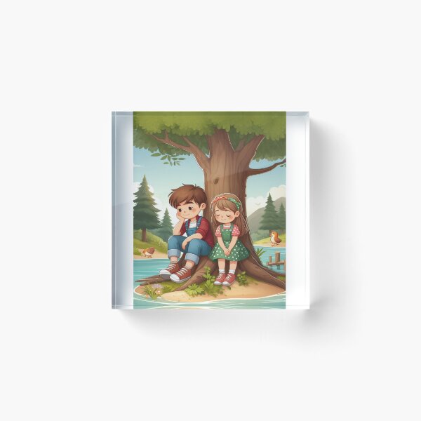 Item preview, Woodland Friends Forest Stream Cute Nature Illustration designed and sold by Prince Tripathi .