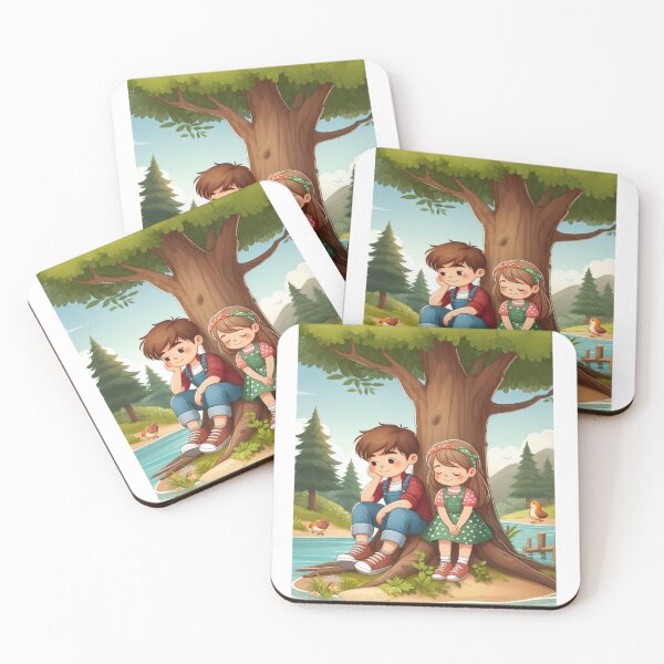 Item preview, Woodland Friends Forest Stream Cute Nature Illustration designed and sold by Prince Tripathi .