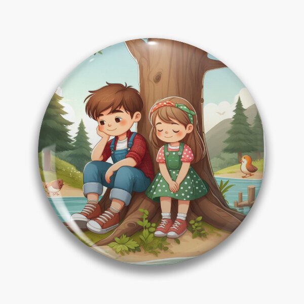 Item preview, Woodland Friends Forest Stream Cute Nature Illustration designed and sold by Prince Tripathi .