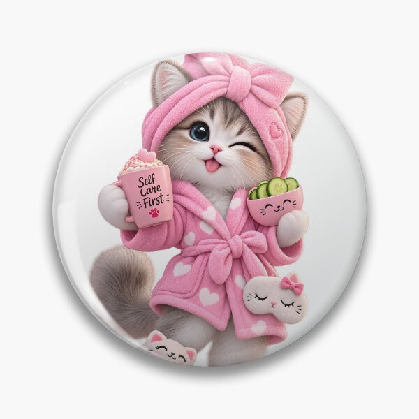 Item preview, Cute Self Care Spa Kitten designed and sold by TinyWeird.