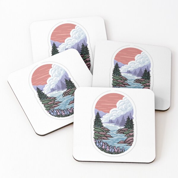 Item preview, Wildflower Mountain Lake Sunset Landscape designed and sold by JenniferMoren.