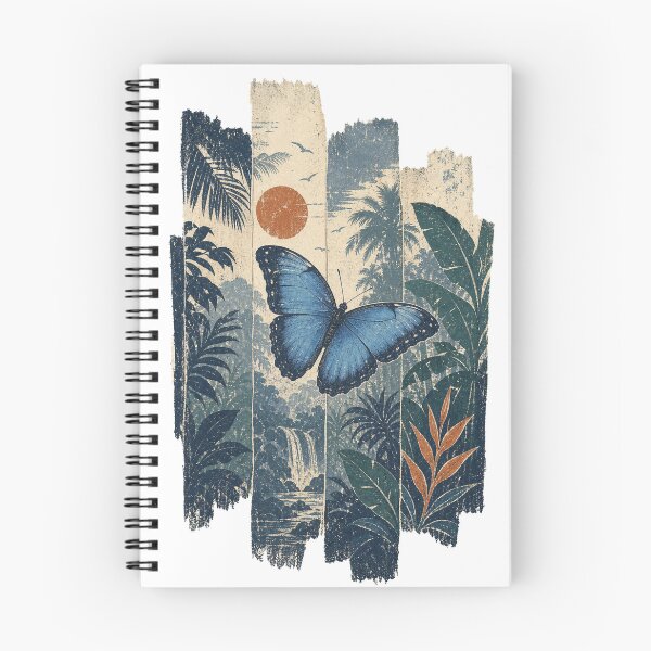 Item preview, Blue Morpho Butterfly in the Rainforest Clearing Wild Animal Wildlife Art designed and sold by VisualArtsOasis.