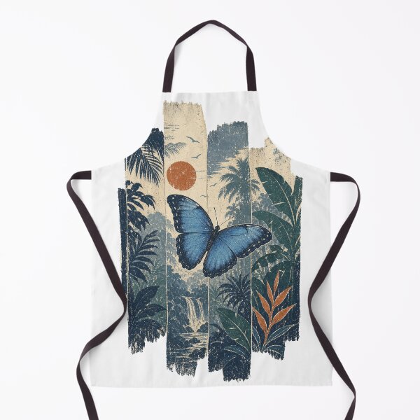 Item preview, Blue Morpho Butterfly in the Rainforest Clearing Wild Animal Wildlife Art designed and sold by VisualArtsOasis.