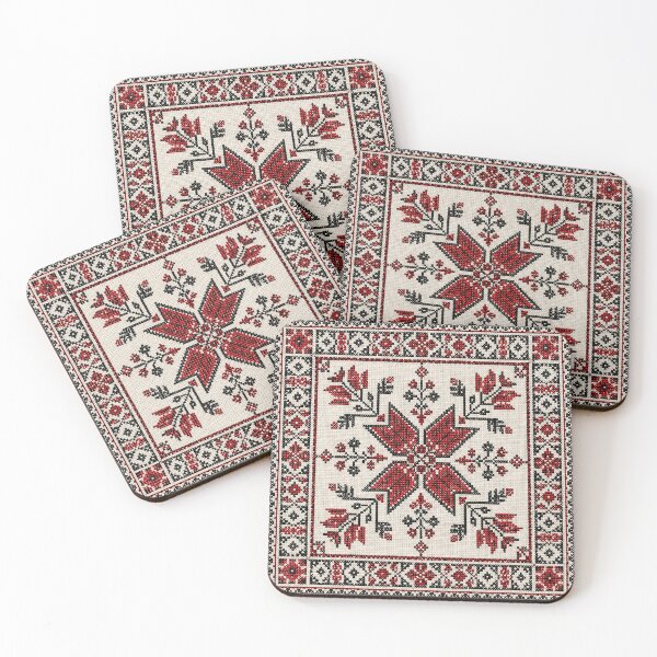 Item preview, Palestinian Tatreez Geometric Embroidery | Traditional Cross Stitch Art designed and sold by BrainCurves.