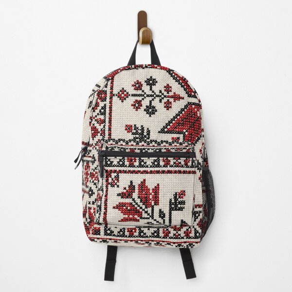 Item preview, Palestinian Tatreez Geometric Embroidery | Traditional Cross Stitch Art designed and sold by BrainCurves.