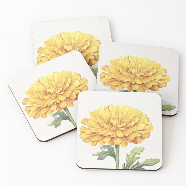 Item preview, October Birth Flower Marigold | Elegant Watercolor Botanical | Vintage Floral designed and sold by lisa-diver.