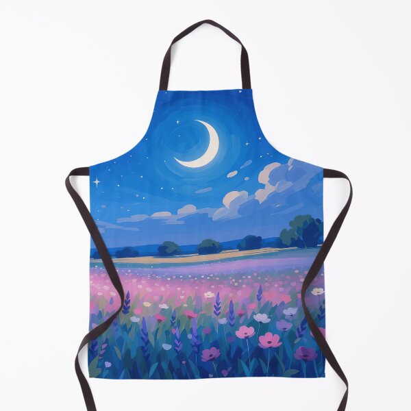 Item preview, Blue Dreamy Night Moon and Wildflowers designed and sold by MaverlyShop.
