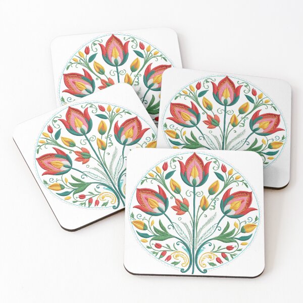 Item preview, Tulip Folk Embroidery Mandala Clipart Collection 3 designed and sold by PlayPlearnZone.