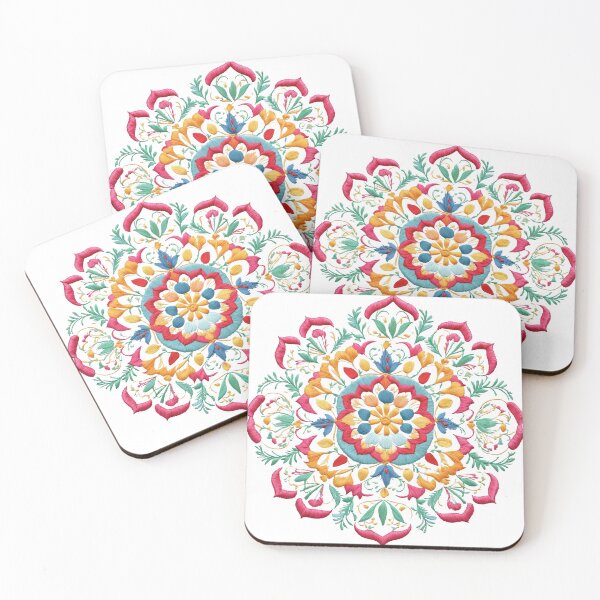 Item preview, Tulip Folk Embroidery Mandala Clipart Collection 4 designed and sold by PlayPlearnZone.